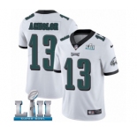 Men's Nike Philadelphia Eagles #13 Nelson Agholor White Vapor Untouchable Limited Player Super Bowl LII NFL Jersey