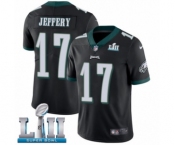 Men's Nike Philadelphia Eagles #17 Alshon Jeffery Black Alternate Vapor Untouchable Limited Player Super Bowl LII NFL Jersey
