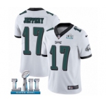 Men's Nike Philadelphia Eagles #17 Alshon Jeffery White Vapor Untouchable Limited Player Super Bowl LII NFL Jersey