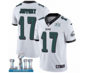 Men's Nike Philadelphia Eagles #17 Alshon Jeffery White Vapor Untouchable Limited Player Super Bowl LII NFL Jersey