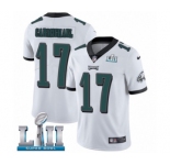 Men's Nike Philadelphia Eagles #17 Harold Carmichael White Vapor Untouchable Limited Player Super Bowl LII NFL Jersey