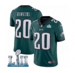 Men's Nike Philadelphia Eagles #20 Brian Dawkins Midnight Green Team Color Vapor Untouchable Limited Player Super Bowl LII NFL Jersey