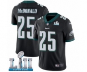 Men's Nike Philadelphia Eagles #25 Tommy McDonald Black Alternate Vapor Untouchable Limited Player Super Bowl LII NFL Jersey