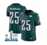 Men's Nike Philadelphia Eagles #25 Tommy McDonald Midnight Green Team Color Vapor Untouchable Limited Player Super Bowl LII NFL Jersey