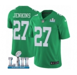 Men's Nike Philadelphia Eagles #27 Malcolm Jenkins Limited Green Rush Vapor Untouchable Super Bowl LII NFL Jersey