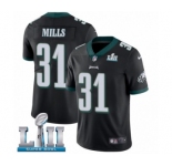 Men's Nike Philadelphia Eagles #31 Jalen Mills Black Alternate Vapor Untouchable Limited Player Super Bowl LII NFL Jersey
