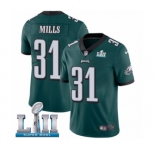 Men's Nike Philadelphia Eagles #31 Jalen Mills Midnight Green Team Color Vapor Untouchable Limited Player Super Bowl LII NFL Jersey