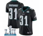 Men's Nike Philadelphia Eagles #31 Wilbert Montgomery Black Alternate Vapor Untouchable Limited Player Super Bowl LII NFL Jersey