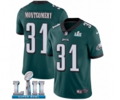 Men's Nike Philadelphia Eagles #31 Wilbert Montgomery Midnight Green Team Color Vapor Untouchable Limited Player Super Bowl LII NFL Jersey
