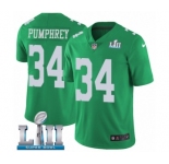 Men's Nike Philadelphia Eagles #34 Donnel Pumphrey Limited Green Rush Vapor Untouchable Super Bowl LII NFL Jersey