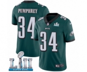 Men's Nike Philadelphia Eagles #34 Donnel Pumphrey Midnight Green Team Color Vapor Untouchable Limited Player Super Bowl LII NFL Jersey