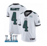 Men's Nike Philadelphia Eagles #4 Jake Elliott White Vapor Untouchable Limited Player Super Bowl LII NFL Jersey