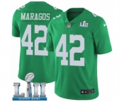 Men's Nike Philadelphia Eagles #42 Chris Maragos Limited Green Rush Vapor Untouchable Super Bowl LII NFL Jersey