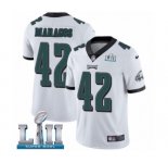 Men's Nike Philadelphia Eagles #42 Chris Maragos White Vapor Untouchable Limited Player Super Bowl LII NFL Jersey