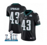Men's Nike Philadelphia Eagles #43 Darren Sproles Black Alternate Vapor Untouchable Limited Player Super Bowl LII NFL Jersey