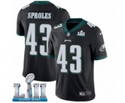 Men's Nike Philadelphia Eagles #43 Darren Sproles Black Alternate Vapor Untouchable Limited Player Super Bowl LII NFL Jersey
