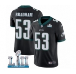 Men's Nike Philadelphia Eagles #53 Nigel Bradham Black Alternate Vapor Untouchable Limited Player Super Bowl LII NFL Jersey