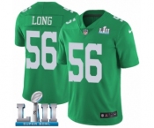 Men's Nike Philadelphia Eagles #56 Chris Long Limited Green Rush Vapor Untouchable Super Bowl LII NFL Jersey