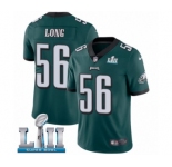 Men's Nike Philadelphia Eagles #56 Chris Long Midnight Green Team Color Vapor Untouchable Limited Player Super Bowl LII NFL Jersey