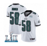 Men's Nike Philadelphia Eagles #58 Jordan Hicks White Vapor Untouchable Limited Player Super Bowl LII NFL Jersey