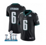 Men's Nike Philadelphia Eagles #6 Caleb Sturgis Black Alternate Vapor Untouchable Limited Player Super Bowl LII NFL Jersey