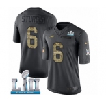 Men's Nike Philadelphia Eagles #6 Caleb Sturgis Limited Black 2016 Salute to Service Super Bowl LII NFL Jersey