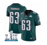 Men's Nike Philadelphia Eagles #63 Dallas Thomas Midnight Green Team Color Vapor Untouchable Limited Player Super Bowl LII NFL Jersey