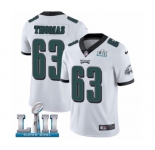 Men's Nike Philadelphia Eagles #63 Dallas Thomas White Vapor Untouchable Limited Player Super Bowl LII NFL Jersey