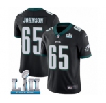 Men's Nike Philadelphia Eagles #65 Lane Johnson Black Alternate Vapor Untouchable Limited Player Super Bowl LII NFL Jersey