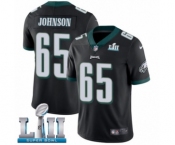 Men's Nike Philadelphia Eagles #65 Lane Johnson Black Alternate Vapor Untouchable Limited Player Super Bowl LII NFL Jersey