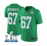 Men's Nike Philadelphia Eagles #67 Chance Warmack Limited Green Rush Vapor Untouchable Super Bowl LII NFL Jersey
