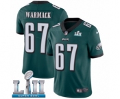 Men's Nike Philadelphia Eagles #67 Chance Warmack Midnight Green Team Color Vapor Untouchable Limited Player Super Bowl LII NFL Jersey