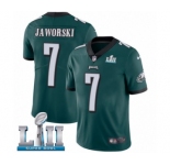 Men's Nike Philadelphia Eagles #7 Ron Jaworski Midnight Green Team Color Vapor Untouchable Limited Player Super Bowl LII NFL Jersey