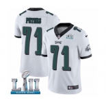 Men's Nike Philadelphia Eagles #71 Jason Peters White Vapor Untouchable Limited Player Super Bowl LII NFL Jersey