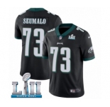 Men's Nike Philadelphia Eagles #73 Isaac Seumalo Black Alternate Vapor Untouchable Limited Player Super Bowl LII NFL Jersey