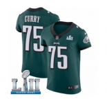 Men's Nike Philadelphia Eagles #75 Vinny Curry Midnight Green Team Color Vapor Untouchable Elite Player Super Bowl LII NFL Jersey