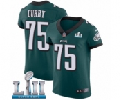 Men's Nike Philadelphia Eagles #75 Vinny Curry Midnight Green Team Color Vapor Untouchable Elite Player Super Bowl LII NFL Jersey