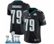 Men's Nike Philadelphia Eagles #79 Brandon Brooks Black Alternate Vapor Untouchable Limited Player Super Bowl LII NFL Jersey
