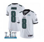 Men's Nike Philadelphia Eagles #8 Donnie Jones White Vapor Untouchable Limited Player Super Bowl LII NFL Jersey