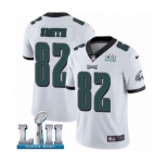 Men's Nike Philadelphia Eagles #82 Torrey Smith White Vapor Untouchable Limited Player Super Bowl LII NFL Jersey