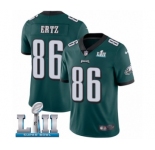 Men's Nike Philadelphia Eagles #86 Zach Ertz Midnight Green Team Color Vapor Untouchable Limited Player Super Bowl LII NFL Jersey