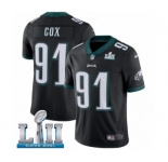Men's Nike Philadelphia Eagles #91 Fletcher Cox Black Alternate Vapor Untouchable Limited Player Super Bowl LII NFL Jersey