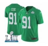Men's Nike Philadelphia Eagles #91 Fletcher Cox Limited Green Rush Vapor Untouchable Super Bowl LII NFL Jersey