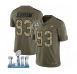 Men's Nike Philadelphia Eagles #93 Timmy Jernigan Limited Olive Camo 2017 Salute to Service Super Bowl LII NFL Jersey
