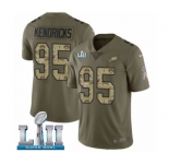 Men's Nike Philadelphia Eagles #95 Mychal Kendricks Limited Olive Camo 2017 Salute to Service Super Bowl LII NFL Jersey