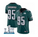 Men's Nike Philadelphia Eagles #95 Mychal Kendricks Midnight Green Team Color Vapor Untouchable Limited Player Super Bowl LII NFL Jersey