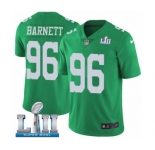 Men's Nike Philadelphia Eagles #96 Derek Barnett Limited Green Rush Vapor Untouchable Super Bowl LII NFL Jersey