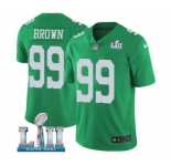 Men's Nike Philadelphia Eagles #99 Jerome Brown Limited Green Rush Vapor Untouchable Super Bowl LII NFL Jersey