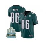 Nike Philadelphia Eagles #86 Zach Ertz Midnight Green Team Color Super Bowl LII Champions Men Stitched NFL Vapor Untouchable Limited Jersey