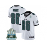 Nike Philadelphia Eagles #86 Zach Ertz White Super Bowl LII Champions Men Stitched NFL Vapor Untouchable Limited Jersey